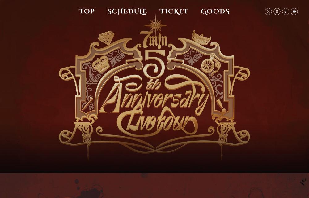 7min 5th Anniversary Live tour 2026 特設サイト